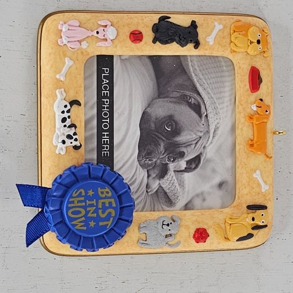 Hallmark Best in Show Puppy Dog Christmas Ornament Photo Holder Square Frame - Picture 3 of 7